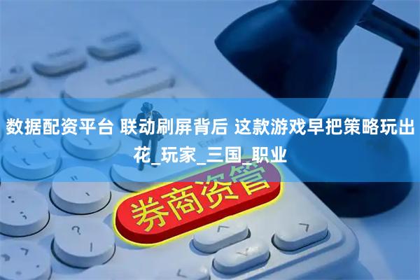 数据配资平台 联动刷屏背后 这款游戏早把策略玩出花_玩家_三国_职业