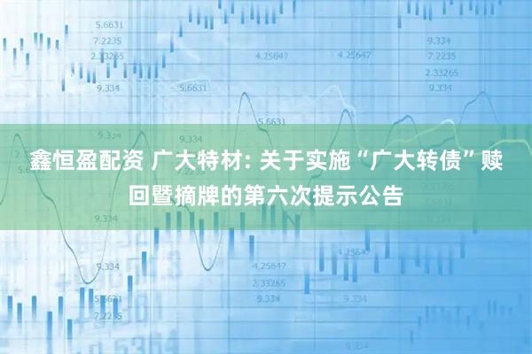 鑫恒盈配资 广大特材: 关于实施“广大转债”赎回暨摘牌的第六次提示公告